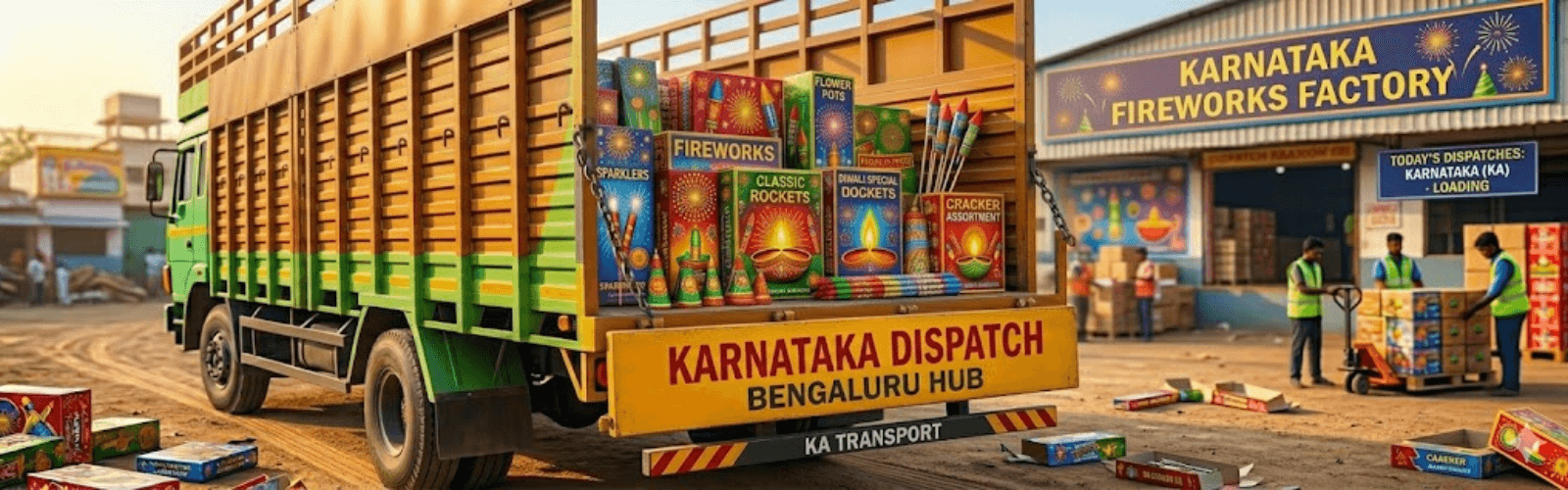 Sivakasi crackers packed for Karnataka delivery — Bangalore, Mysore, Hubli