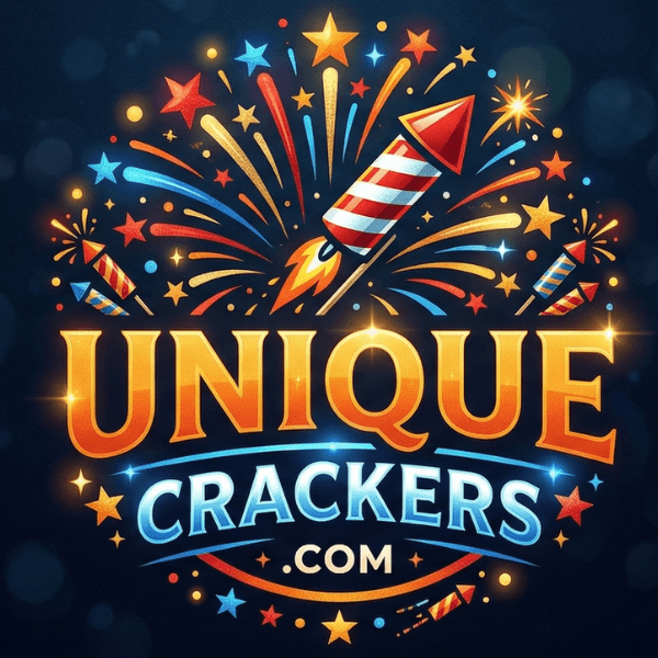 Unique Crackers logo — a stylized firework spark